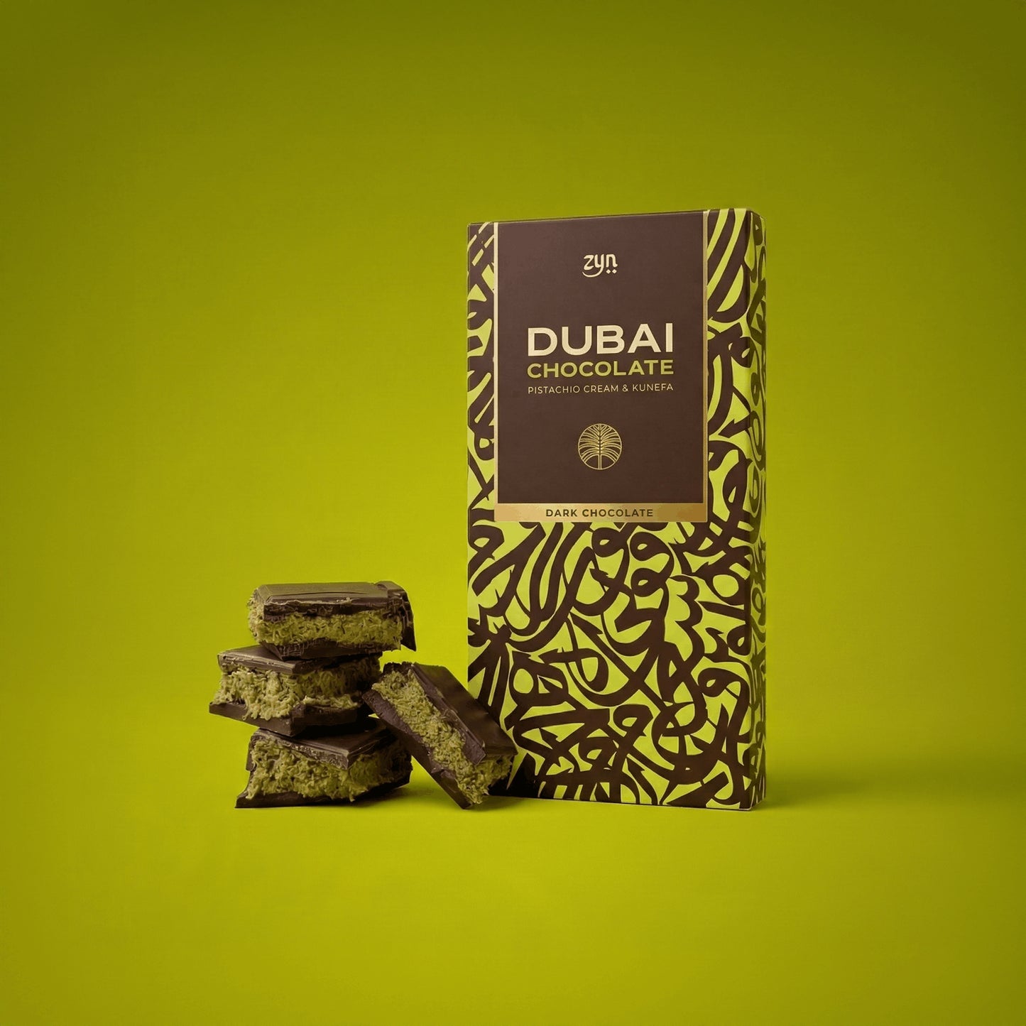 Tablette 200g — Pistache & Kunafa — Chocolat Noir